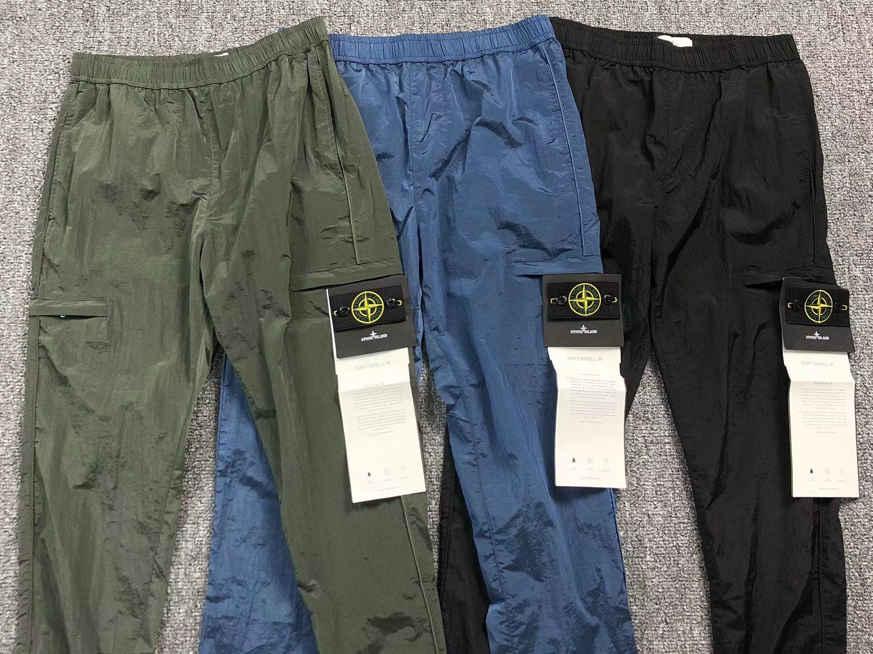 Stone Island Windbreaker Pants (Black, Dark Blue, Olive)