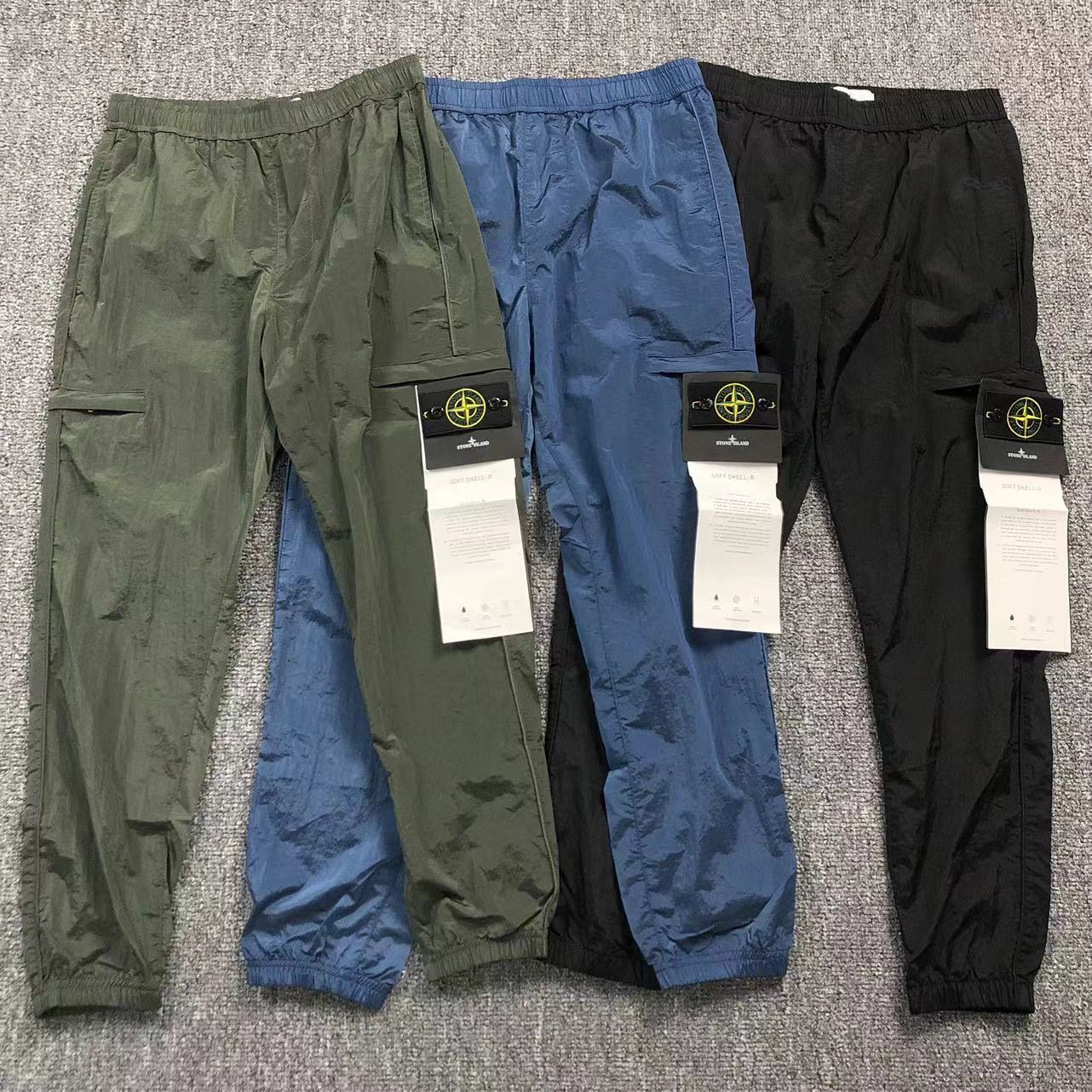 Stone Island Windbreaker Pants (Black, Dark Blue, Olive)