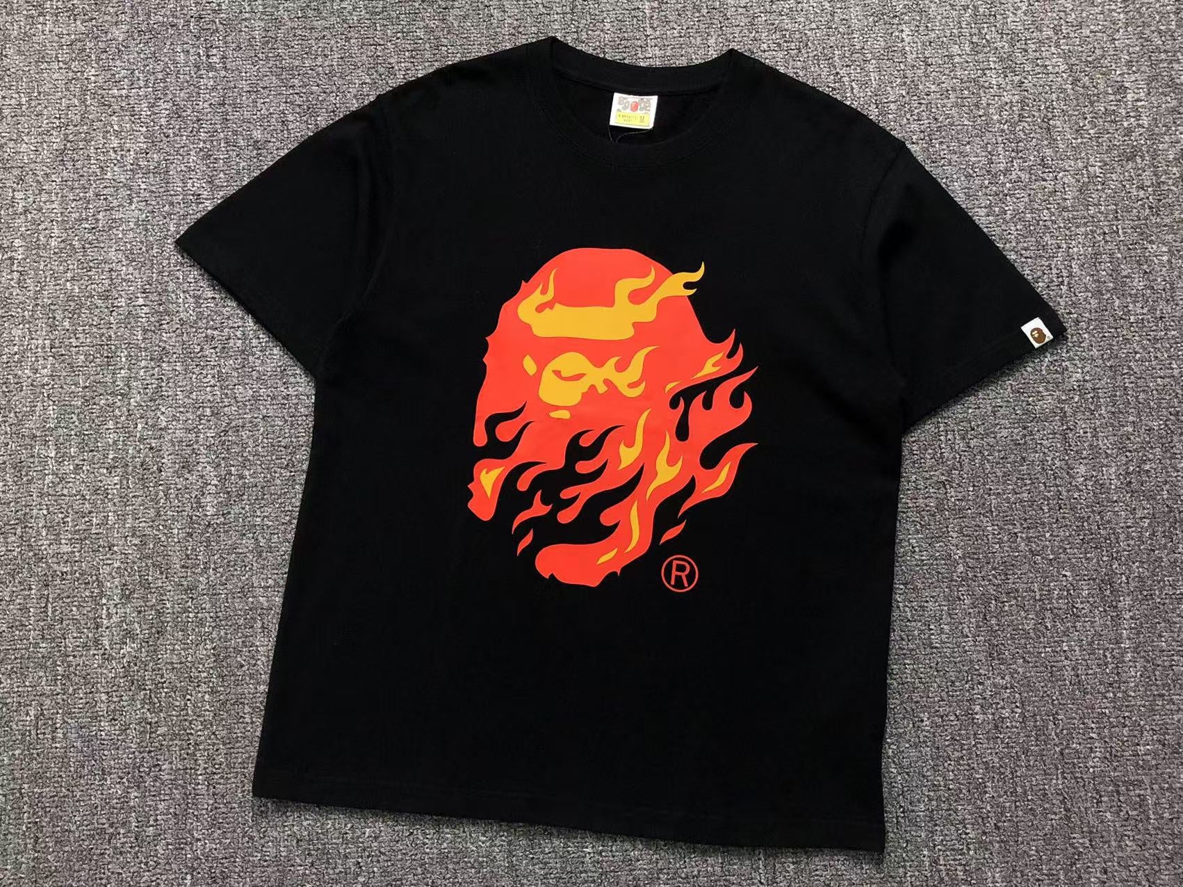 Bape Flaming T-Shirt (Black and White)