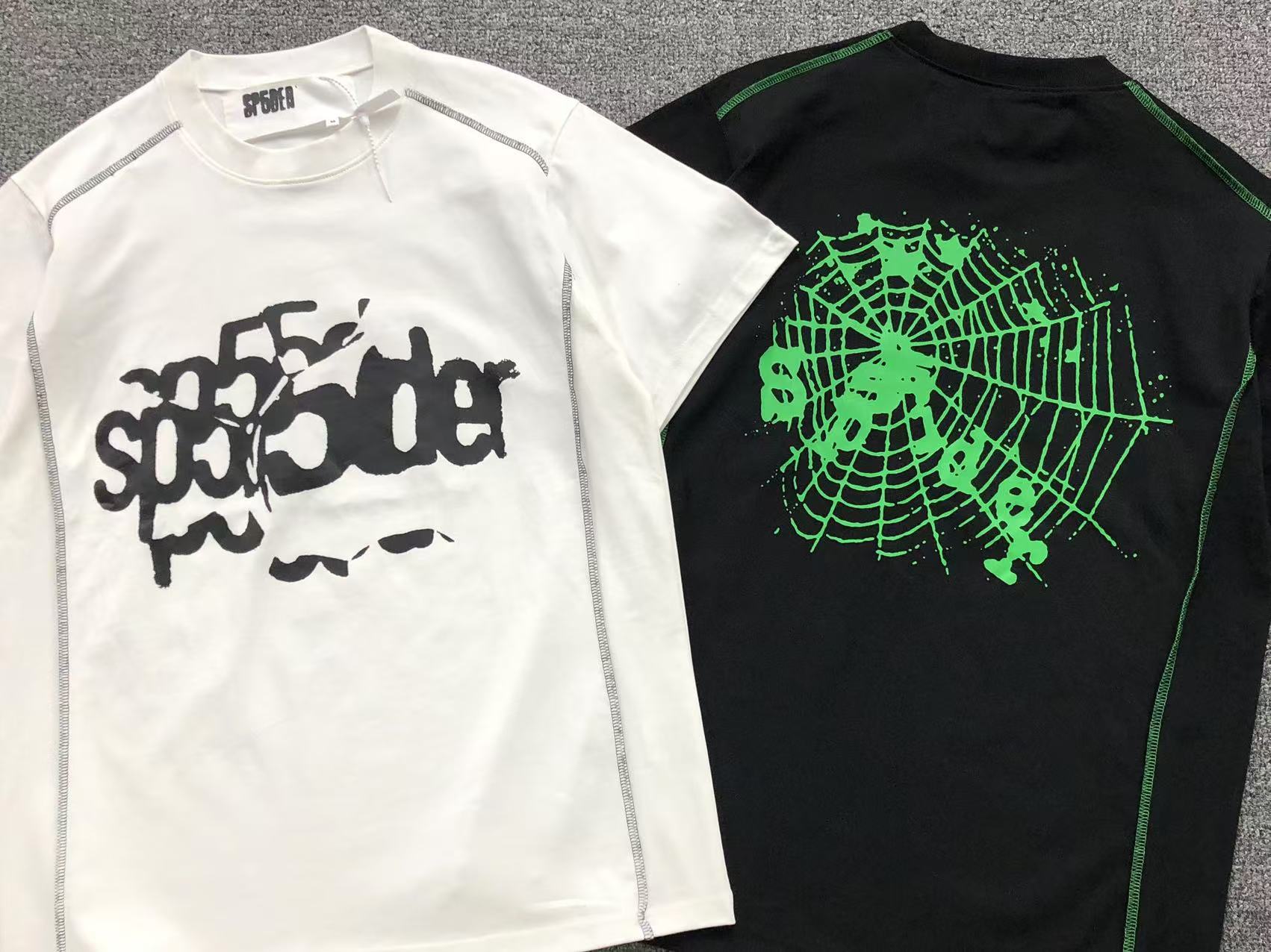 Sp5der Neon T-Shirt (Black and White)