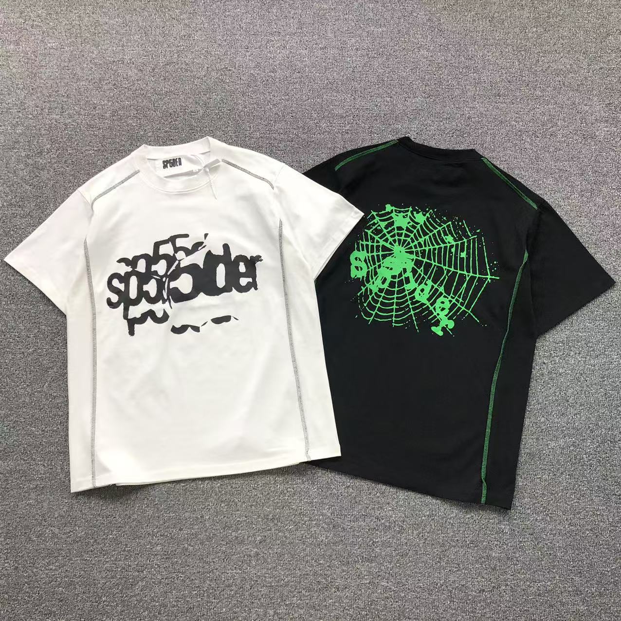 Sp5der Neon T-Shirt (Black and White)